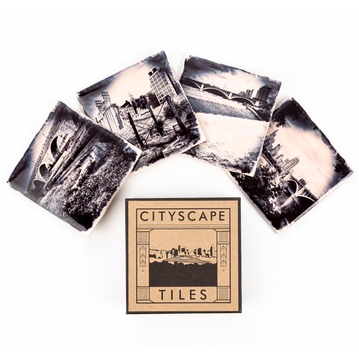 Cityscape Minneapolis Photo Tile Coaster