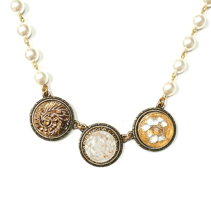 Vintage Button Jewelry Averie Pearl
