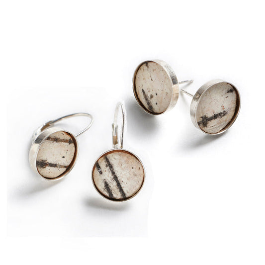 Tessoro Round Birch Earrings