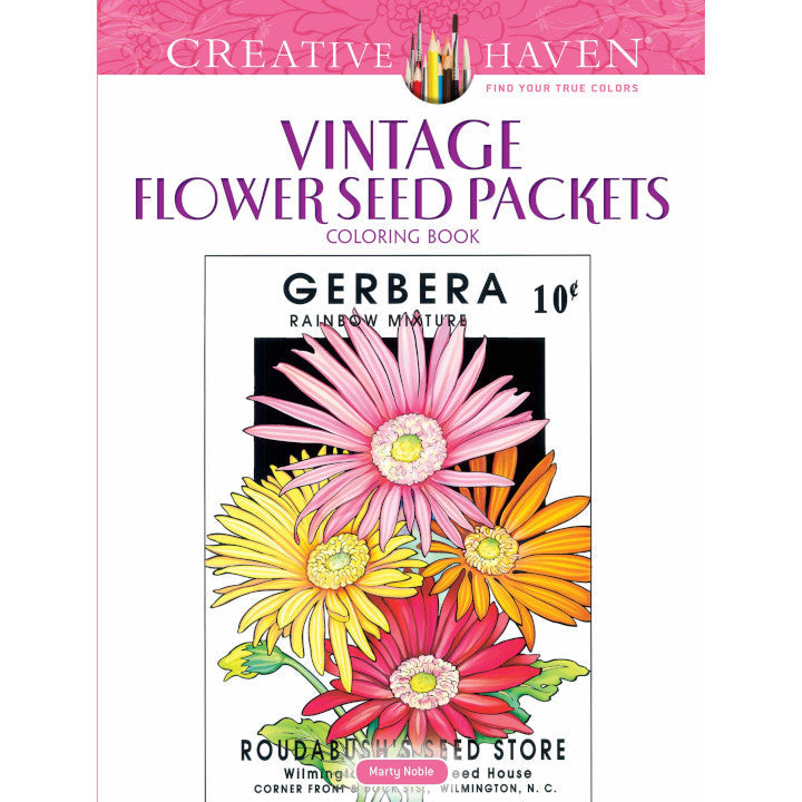 Vintage Flower Seed Packet Coloring Book