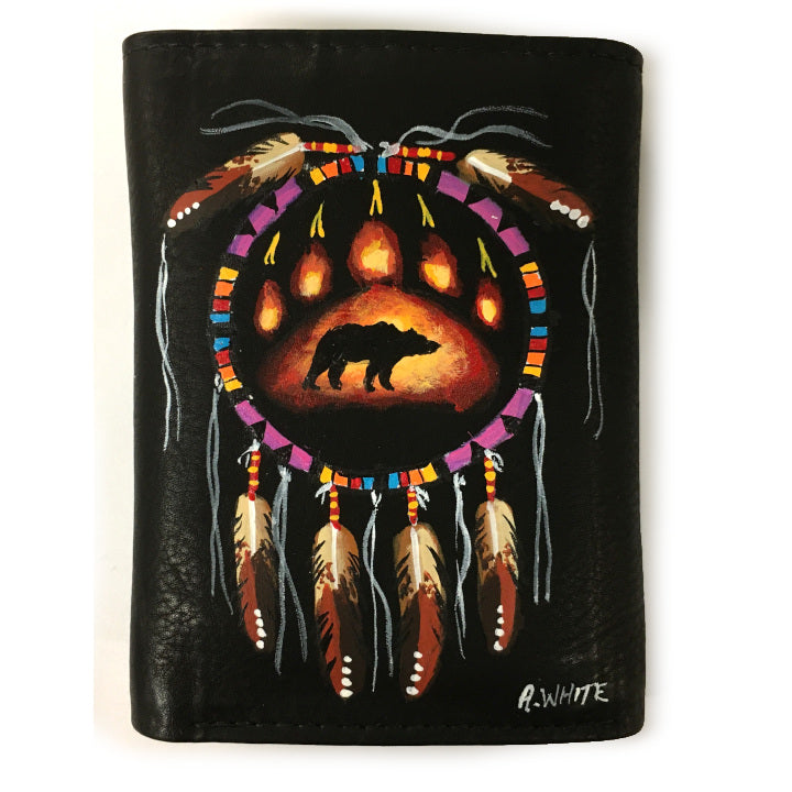 Handpainted Tri-Fold Wallet